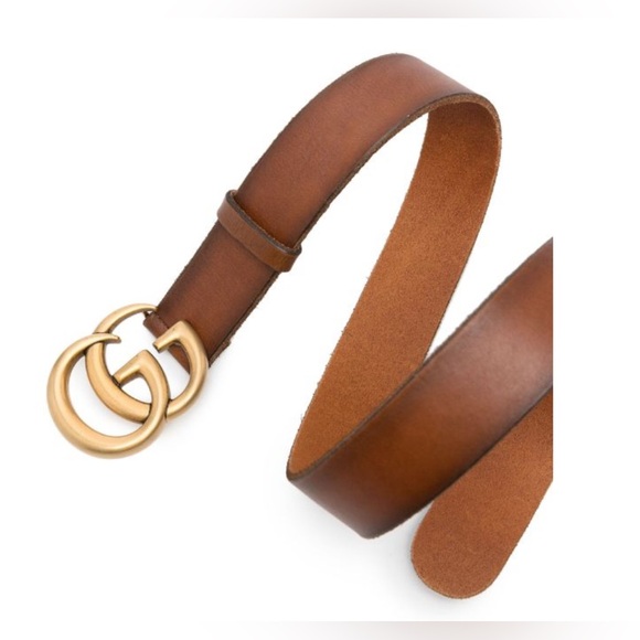 Gucci Mormont Logo Brass Wide Belt 80/32 $550 - Picture 8 of 9